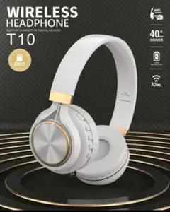 【ワイヤレスヘッドホン 白 ホワイト】新品未使用✨／プレゼント／高音質／防水