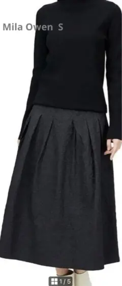 Mila Owen総針ニットタックドッキングワンピース