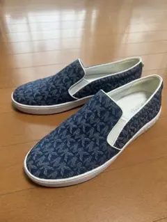 MK デニム スリッポン ネイビー マイケルコース ロゴ スニーカー