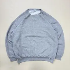 【美品】90s USA製 ラッセル 前V 無地スウェット グレー Russell