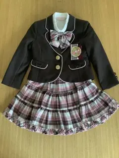 【美品】115  女の子 入学式　フォーマルセットアップ　ブラウン