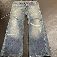 ダメージデニム ワイド デニム