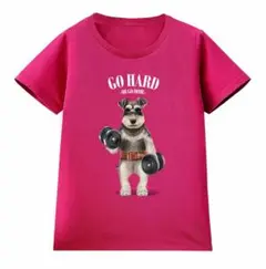 【優良在庫 】シュナウザー 犬 いぬ ダンベル ジム 筋トレ 半袖 Tシャツ