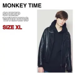MONKEY TIME モンキータイム シープ ダブルライダース ジャケット 黒