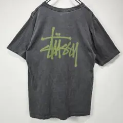 old stussy　00s　Tシャツ　M　鬼フェード　チャコール　ボロ　古着