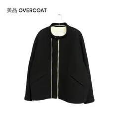 美品 OVERCOAT ウールメルトンダブルジッパーブルゾン ブラック M1のサムネイル