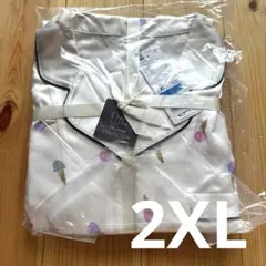 新品未使用　GU サテンパジャマ　半袖　レディース　アイス柄　2XL