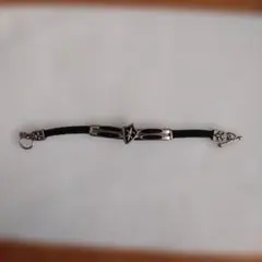 ブレスレット シルバー　ブラックレザー