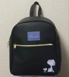 スヌーピー　PVC ミニリュックサック　鞄　カバン ブラックリュック