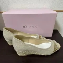 【値下中】DIANA オープントゥ　ウェッジヒール 新品　23のサムネイル
