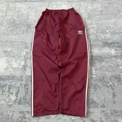 【80S】アディダス トラックパンツ 刺繍 Y2K テック えんじ ボルドー L