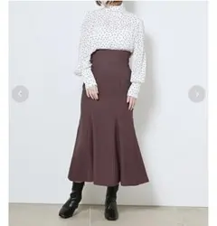 SNIDEL スナイデル　ハイウエストヘムフレアスカート