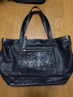 SEE BY CHLOE レザー トートバッグ ブラックのサムネイル