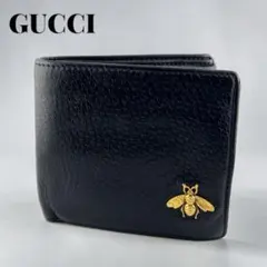 GUCCI グッチ　二つ折り財布 アニマリエ ビー ブラック　蜂　黒　財布のサムネイル