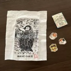 mont-bell ペンギン柄 布製ワッペン 4点セット