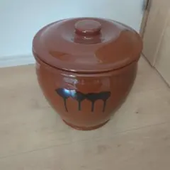 美品 久松窯 5号 5 漬物容器 常滑焼 蓋付 かめ 壺 保存容器 梅干し