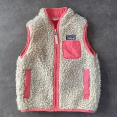 patagonia フリースベスト 2T クリーム ピンク