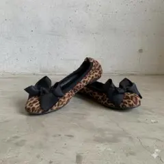 レオパード フラットシューズ