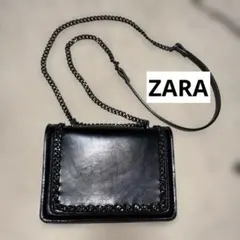 ★美品★【ZARA】チェーン ミニ ショルダーバッグ 黒