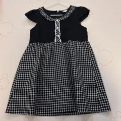 フォーマルドレス ワンピース 黒と白チェック