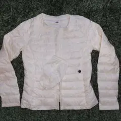 美品 ユニクロ ウルトラライトダウンコンパクトジャケット ホワイト系S収納袋付