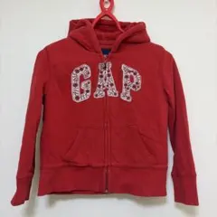 GAP 刺繍ロゴ パーカー レッド　120センチ