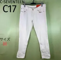 C-SEVENTEEN☆ジーンズ☆白ジーパン☆股上浅め☆ゆったり☆股下76㌢