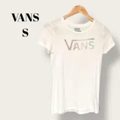 VANS 半袖 ロゴTシャツ S クリーム色 吸湿性　放湿性 レディースのサムネイル