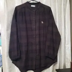 moz. チェック柄ブラウン長袖シャツ　LL