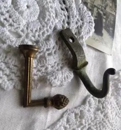 フランス　アンティーク　フック2点　帽子掛け　コート掛け