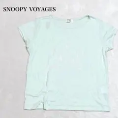 スヌーピー 半袖Tシャツ クルーネック ロゴプリント 刺繍 カジュアル ゆったり