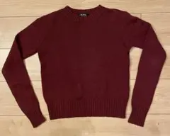 《値下げ》A.P.C. バーガンディ クルーネックニット XSのサムネイル