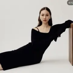 RANDEBOO ランデブー Layered knit op ブラック 無地