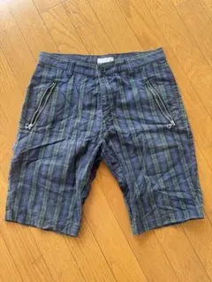 チェック柄 ハーフパンツ ショートパンツ ブルー グリーンのサムネイル