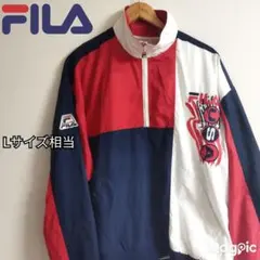FILA フィラ ハーフジップ 刺繍ロゴ マルチカラー USA ナイロン