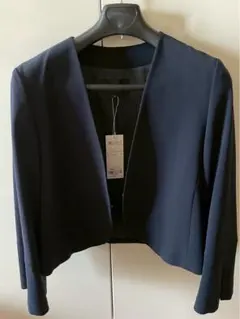 ノーカラージャケット ネイビー サイズ38