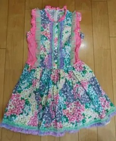 fafa（フェフェ）花柄　マルチフラワー　フリル付き　ワンピース　120　130