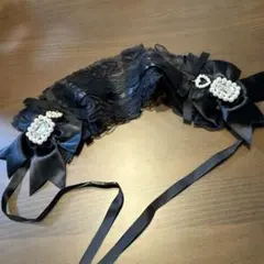 ロリータ レースリボン ヘッドドレス 黒 ゴスロリ 量産型 ゴシック 原宿系