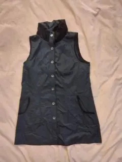 ブラック ノースリーブロング ベスト M