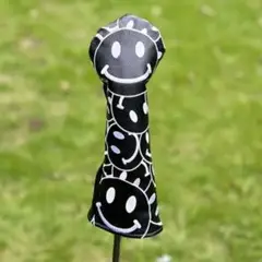 ハイブリッド　ヘッドカバー　スマイル　ブラック　黒　にこちゃん