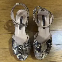 極美品】DOLCE&GABBANA ハートのパイソンサンダル - メルカリ