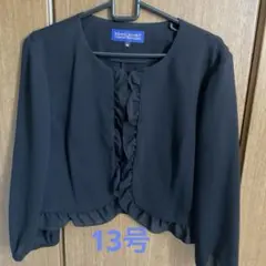 シフォンボレロ　ノーカラージャケット　ブラックフォーマル　冠婚葬祭　美品　XL