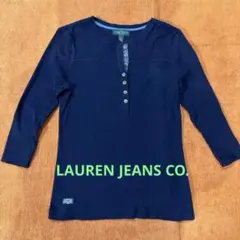 【良品】POLOLAUREN JEANS CO. ネイビー 七分袖 Tシャツ S