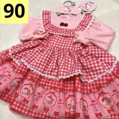 新品　リトシー　キティ　ワンピース　フリル　レース　チュール　ピンク　90