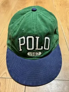 ラルフローレン キャップ　twill ball cap グリーン×ネイビーのサムネイル