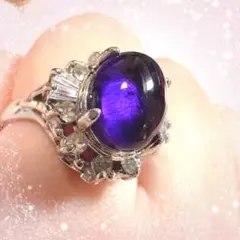 紫色のアメジスト風リング