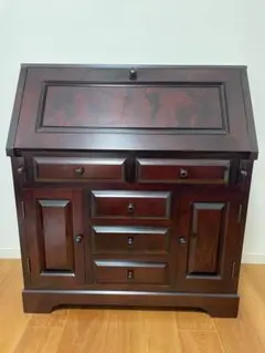 上ヶ嶋木工 旭川家具 英国クラシック 木製ライティングビューロ サイド
