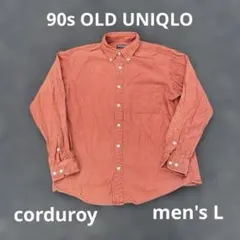 は*と様 90s OLD UNIQLO コーデュロイシャツ ネルシャツ オレンジ