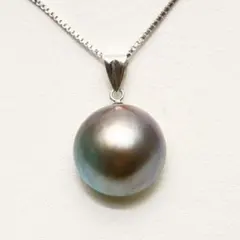 マベ真珠パールペンダントトップ　14mmUP　ブルーピンクカラー　K14WG製