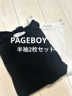 PAGEBOY パフスリーブ 半袖トップス 2枚セット ブラック ホワイト Fのサムネイル